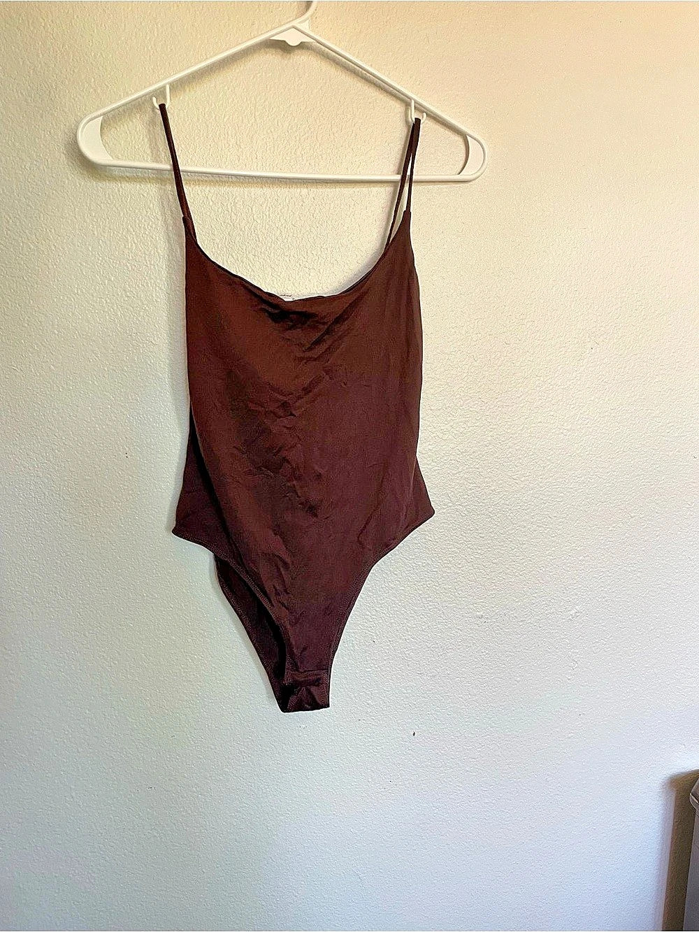 Subdued One-Piece Swimsuit in Brown
